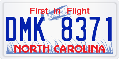 NC license plate DMK8371