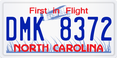 NC license plate DMK8372
