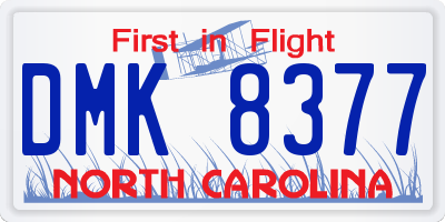 NC license plate DMK8377