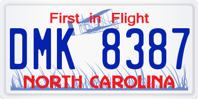 NC license plate DMK8387