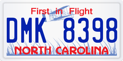 NC license plate DMK8398