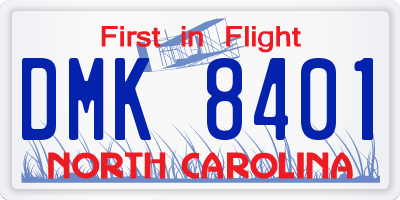 NC license plate DMK8401