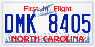 NC license plate DMK8405