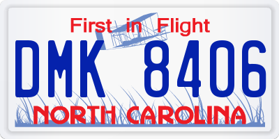 NC license plate DMK8406