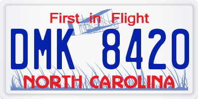 NC license plate DMK8420