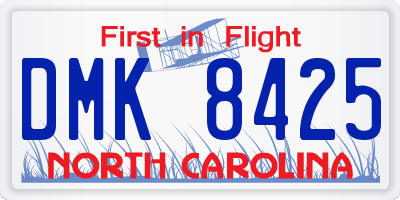 NC license plate DMK8425