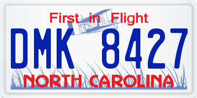 NC license plate DMK8427
