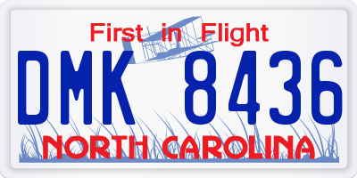 NC license plate DMK8436