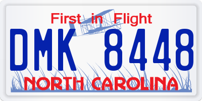 NC license plate DMK8448