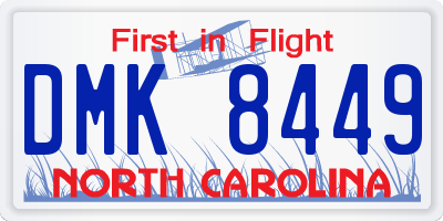 NC license plate DMK8449