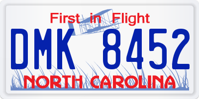 NC license plate DMK8452