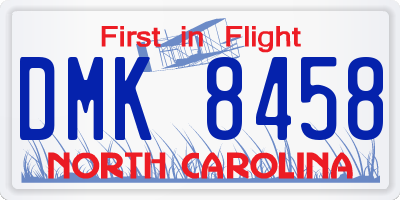 NC license plate DMK8458