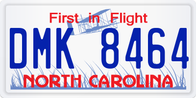 NC license plate DMK8464