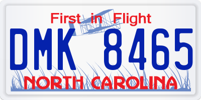 NC license plate DMK8465