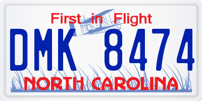 NC license plate DMK8474