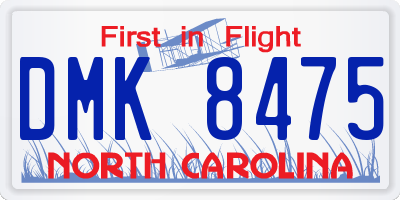 NC license plate DMK8475