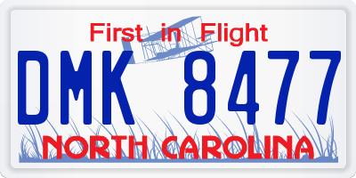 NC license plate DMK8477