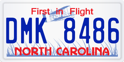 NC license plate DMK8486