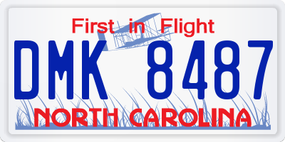 NC license plate DMK8487
