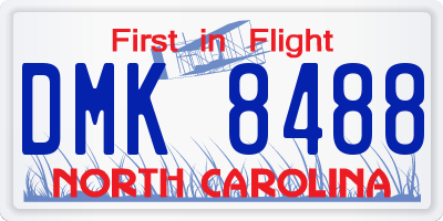 NC license plate DMK8488