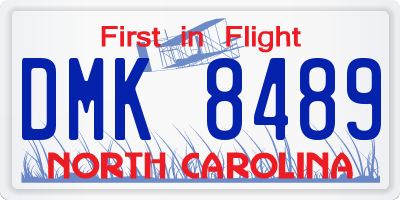 NC license plate DMK8489