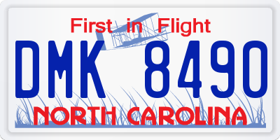 NC license plate DMK8490