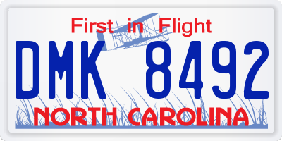 NC license plate DMK8492