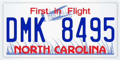 NC license plate DMK8495