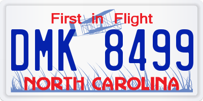 NC license plate DMK8499