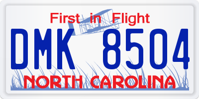 NC license plate DMK8504
