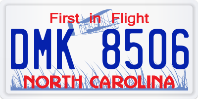 NC license plate DMK8506