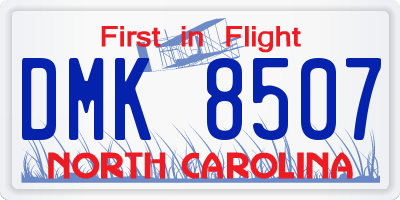 NC license plate DMK8507