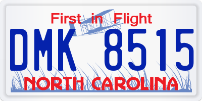 NC license plate DMK8515