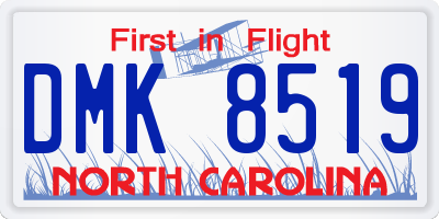 NC license plate DMK8519