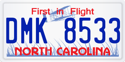 NC license plate DMK8533
