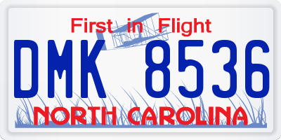 NC license plate DMK8536