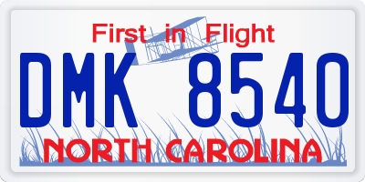 NC license plate DMK8540