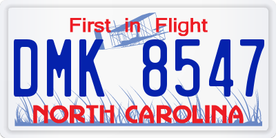 NC license plate DMK8547