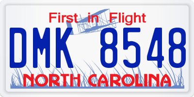 NC license plate DMK8548
