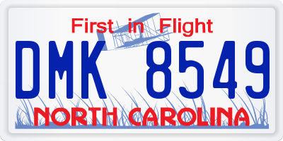 NC license plate DMK8549