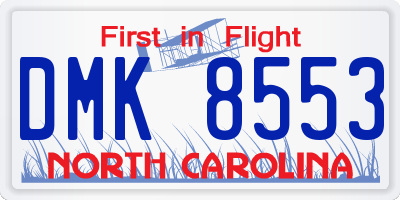 NC license plate DMK8553