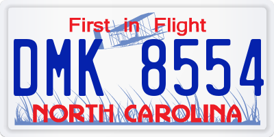 NC license plate DMK8554