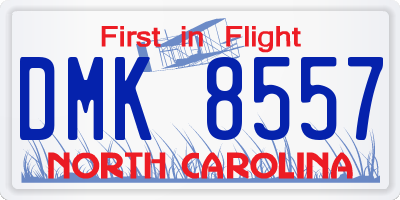 NC license plate DMK8557