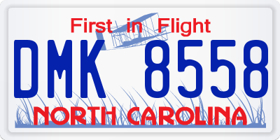 NC license plate DMK8558