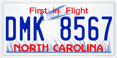 NC license plate DMK8567
