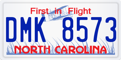 NC license plate DMK8573