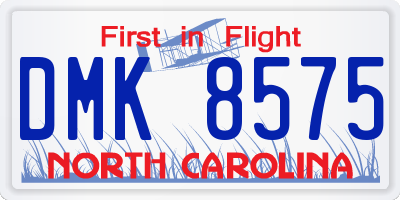 NC license plate DMK8575