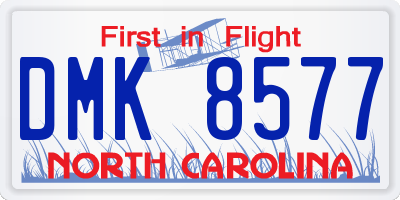 NC license plate DMK8577