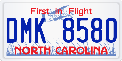 NC license plate DMK8580