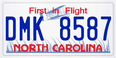 NC license plate DMK8587